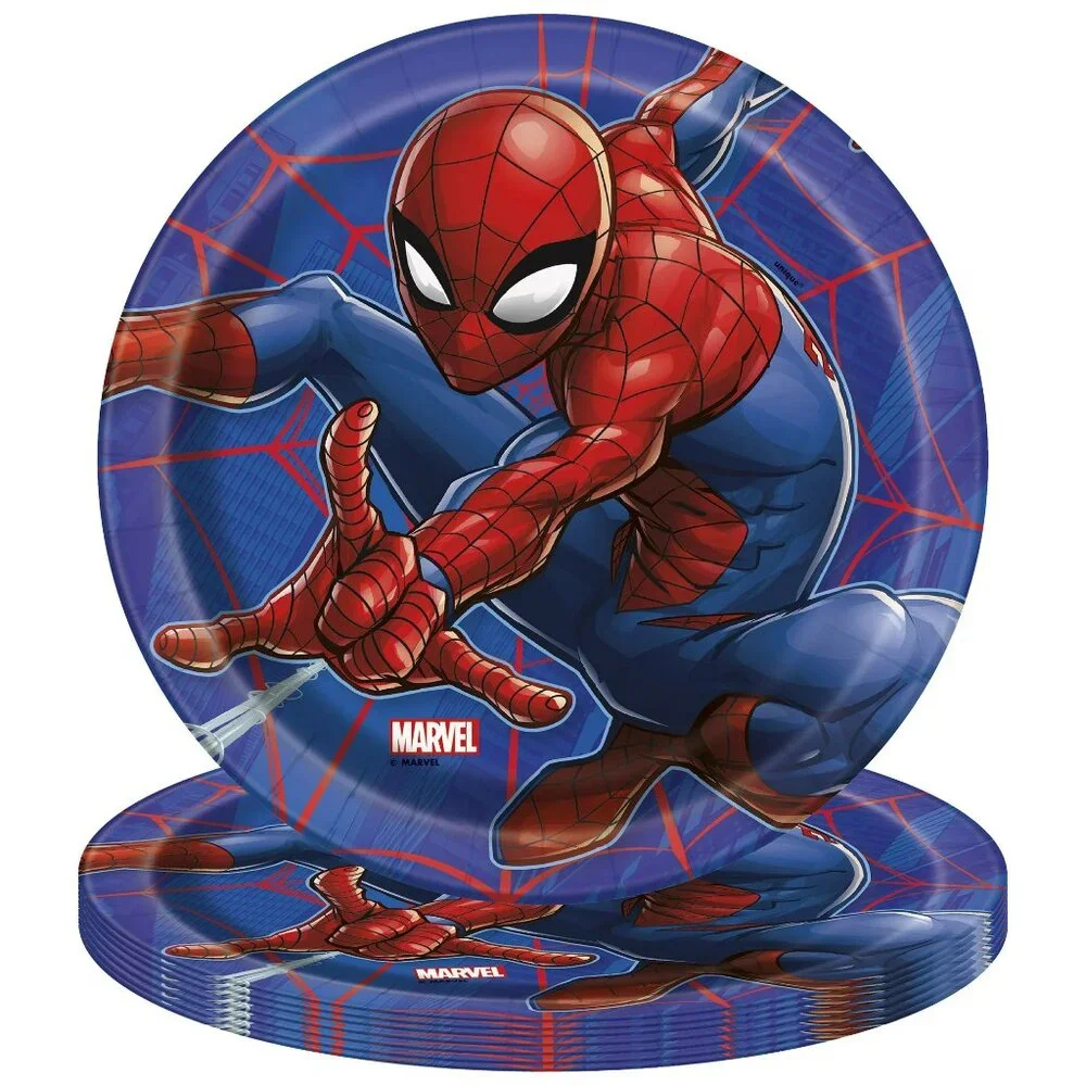 Multicolor Spiderman Paper Dinner Plates, 9in, 8ct